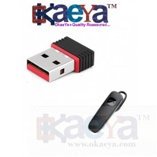 OkaeYa Mini Wi-Fi Receiver 300Mbps, 2.4GHz, Wireless Wi-Fi USB Adapter With K1 Wireless Stereo Headset